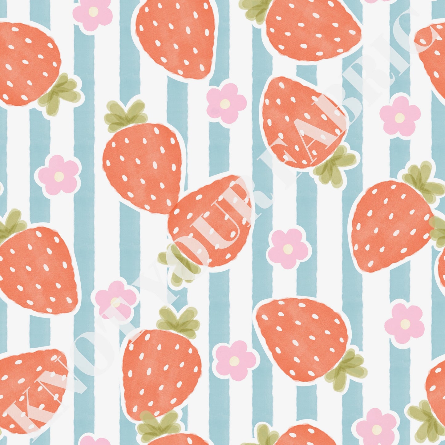 PRE-ORDER Floral Strawberries Stripes