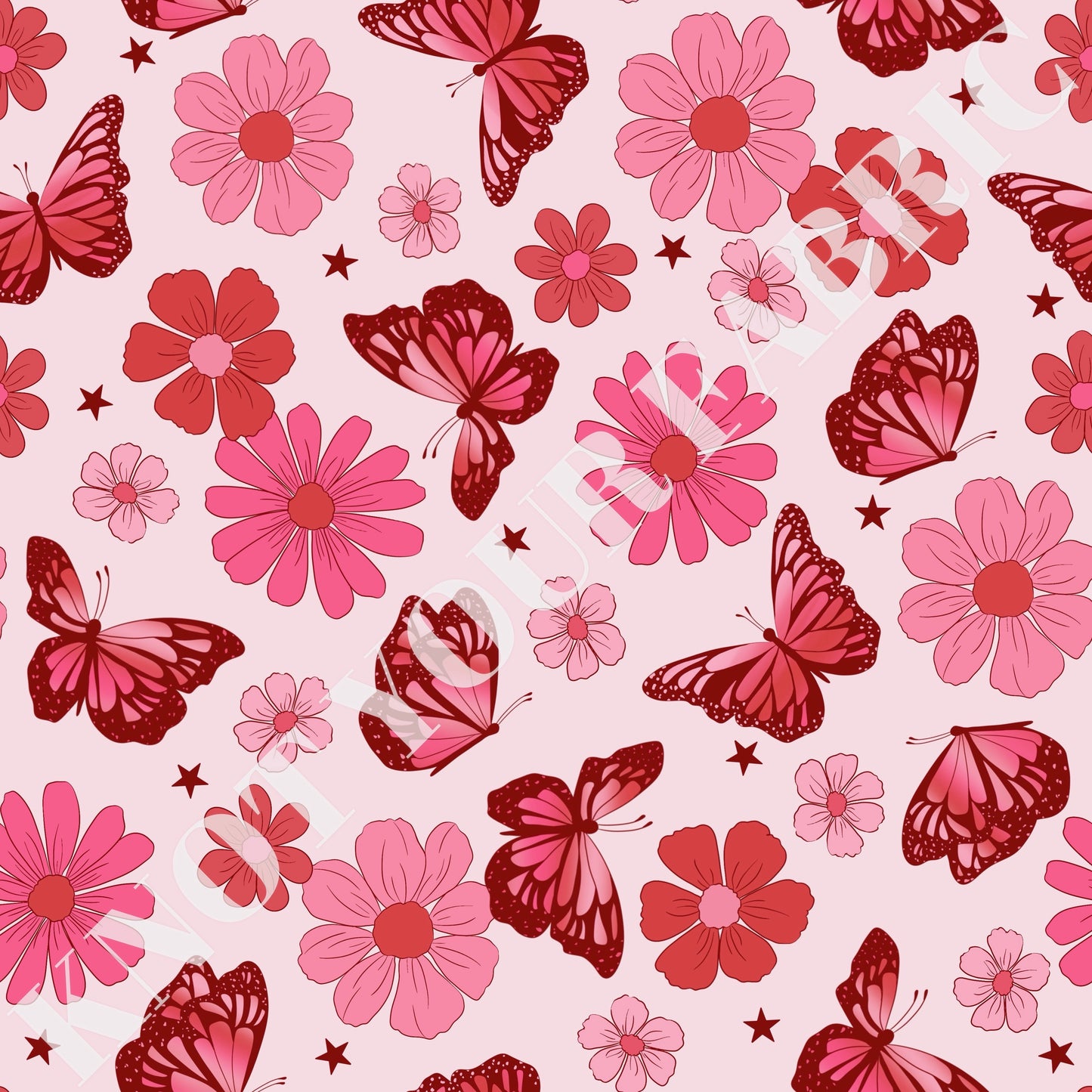 PRE-ORDER Pink Flowers & Butterflies