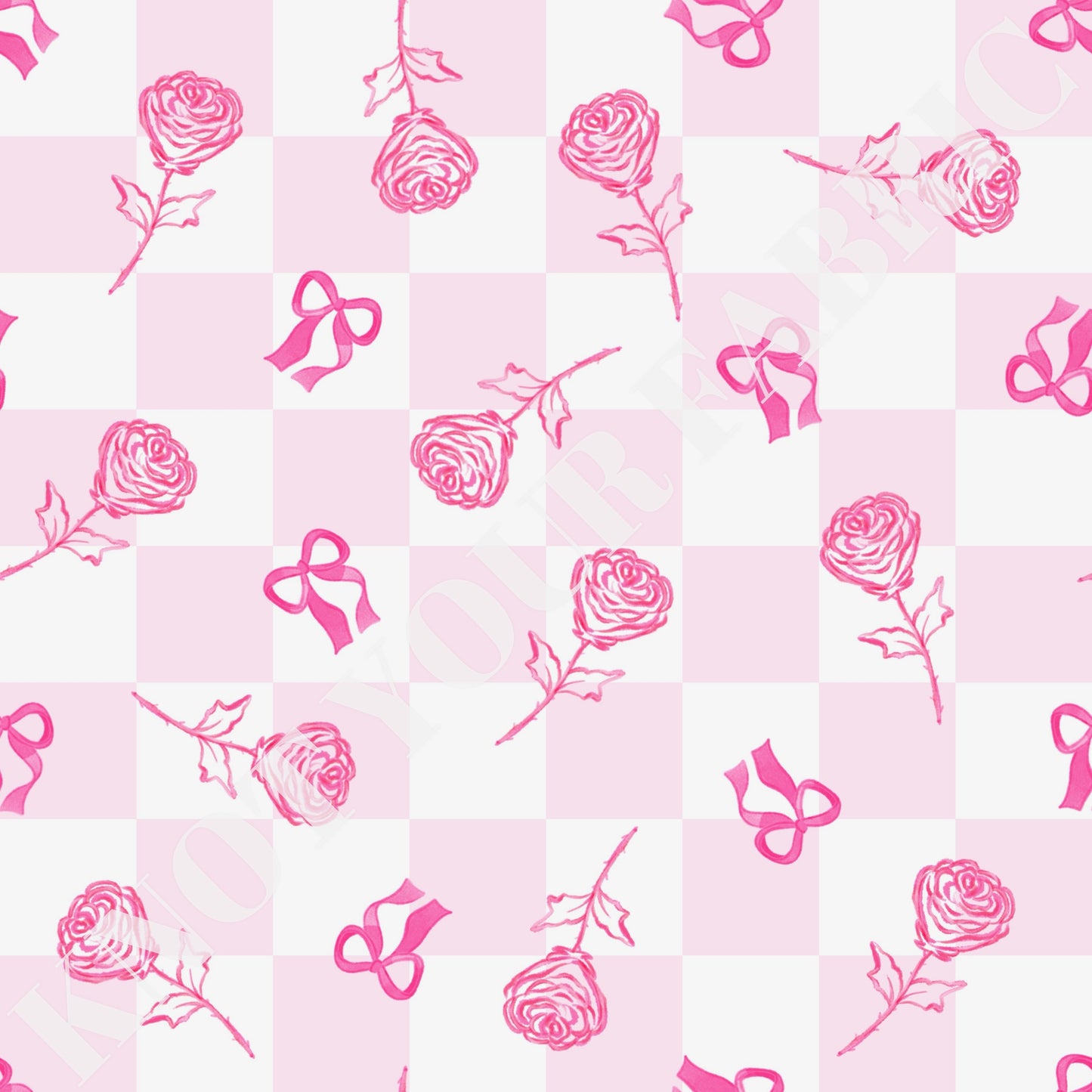 PRE-ORDER Pink Outline Roses and Checkered