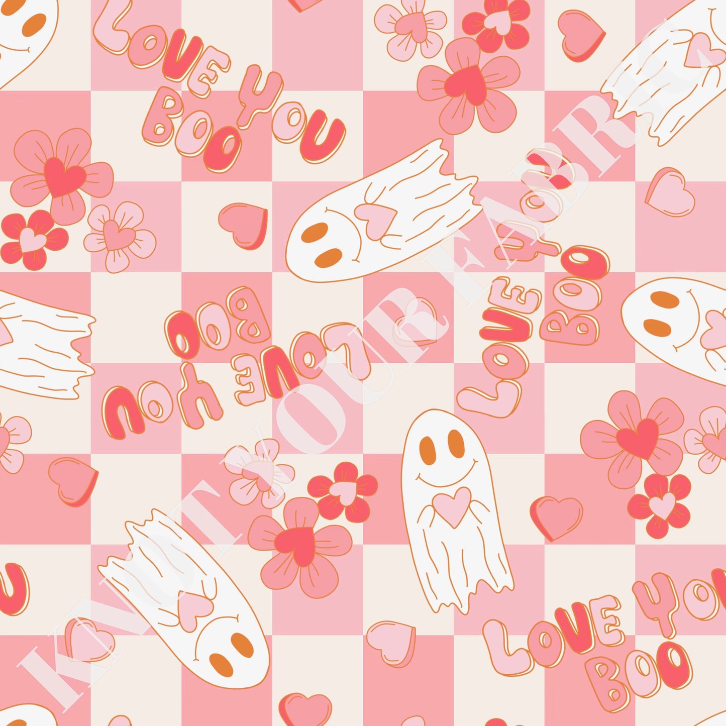 PRE-ORDER Checkered Ghost Love You Boo Valentine