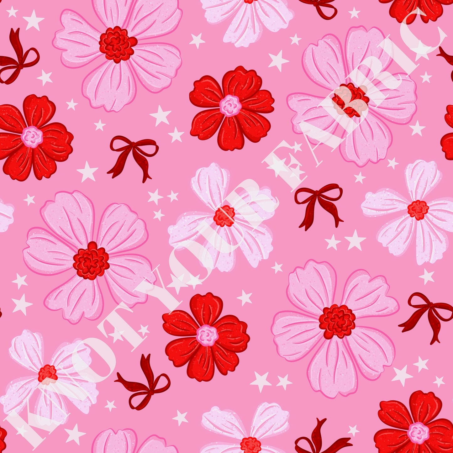 PRE-ORDER Bright Pink flowers and Red Coquettes