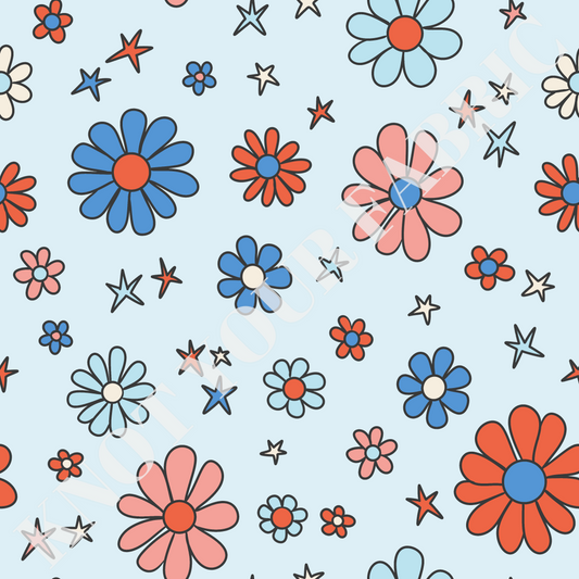 PRE-ORDER Red and Blue Flowers