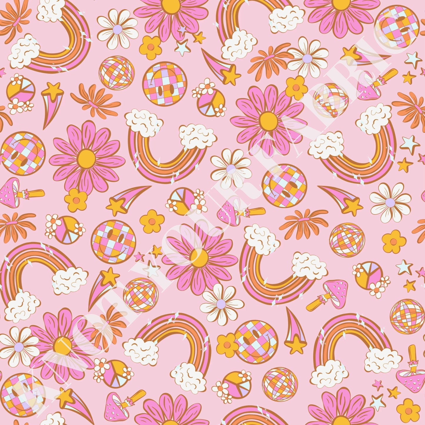 PRE-ORDER Pink and Orange Disco Retro Rainbow