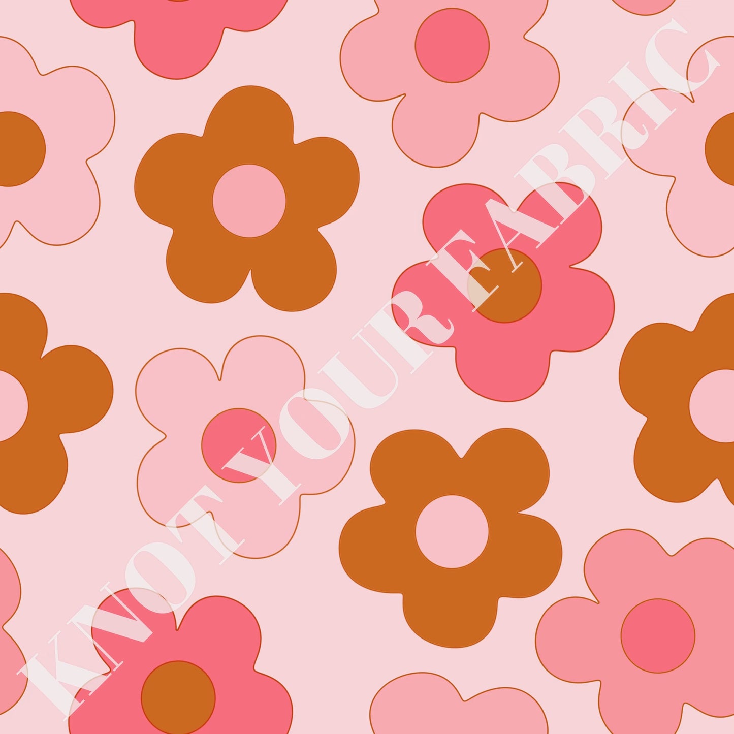 PRE-ORDER Large Scale Pink and Brown Flowers