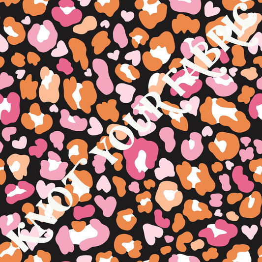 PRE-ORDER Pink Orange Black Cheetah Hearts