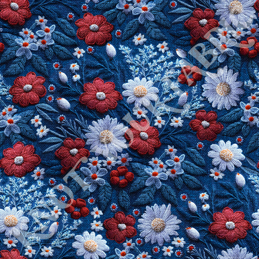 PRE-ORDER Blue Embroidered Floral