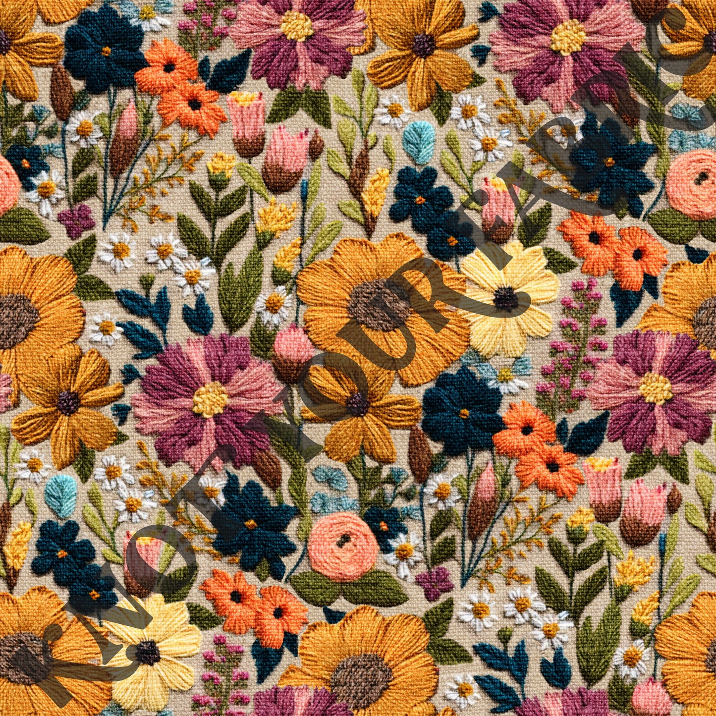 PRE-ORDER Bold Yellow Embroidery Floral