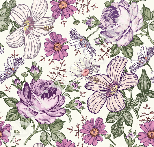 Purple Retro Floral
