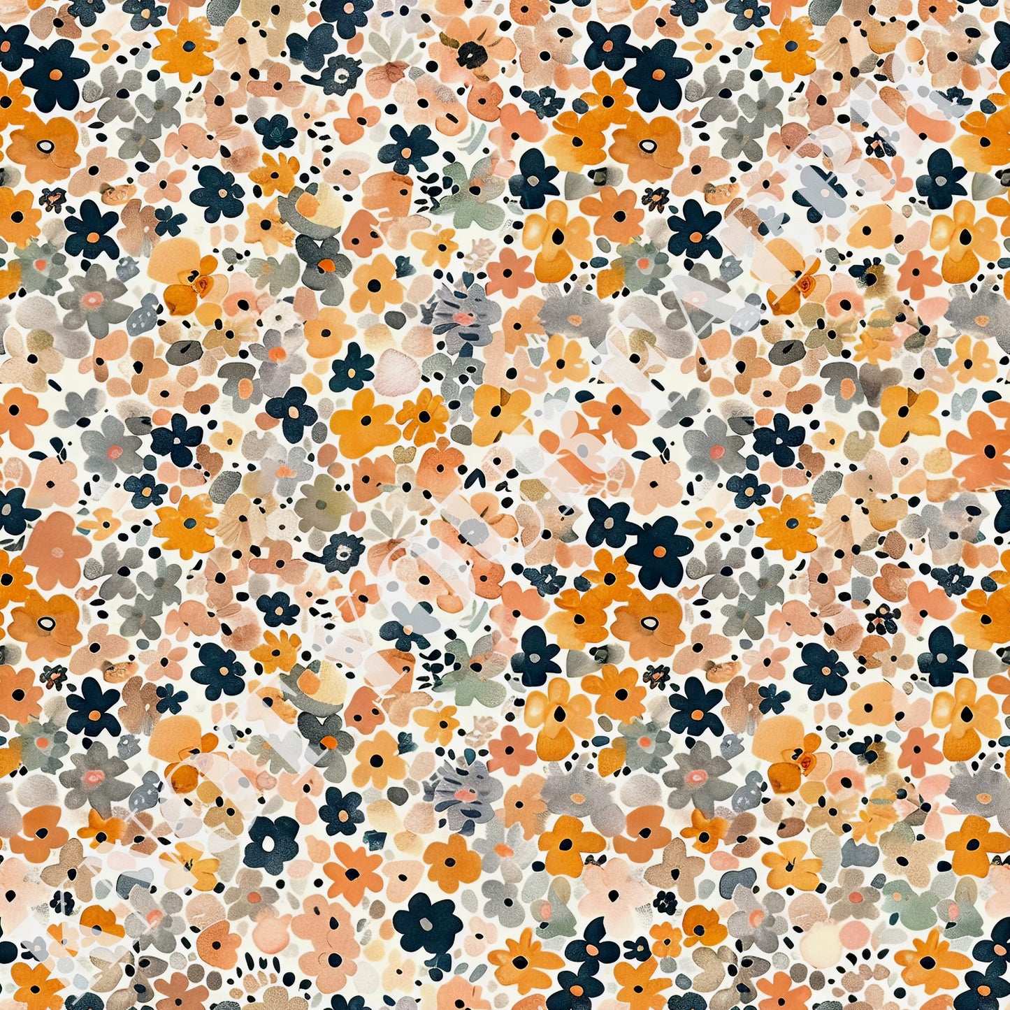 PRE-ORDER  Dark Orange Ditsy Flowers