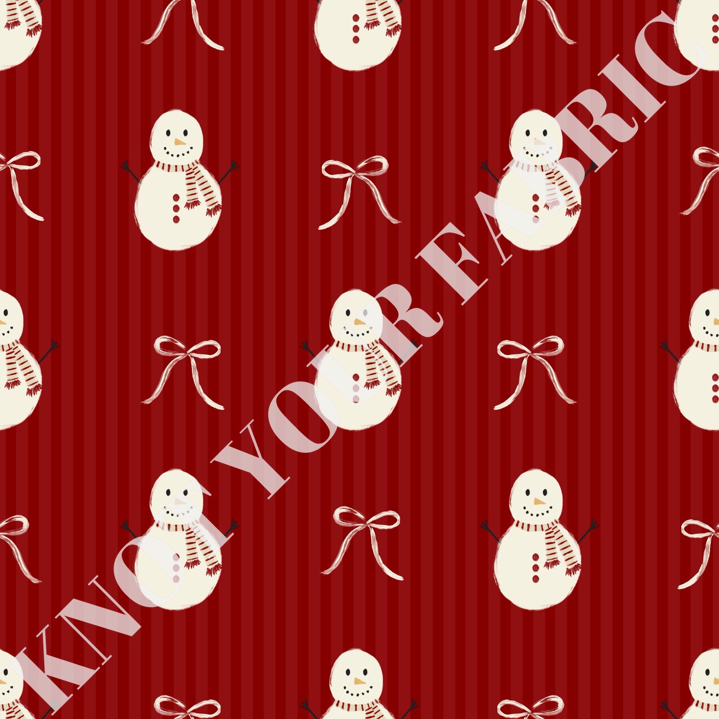 PRE-ORDER Snowman Bow Stripes