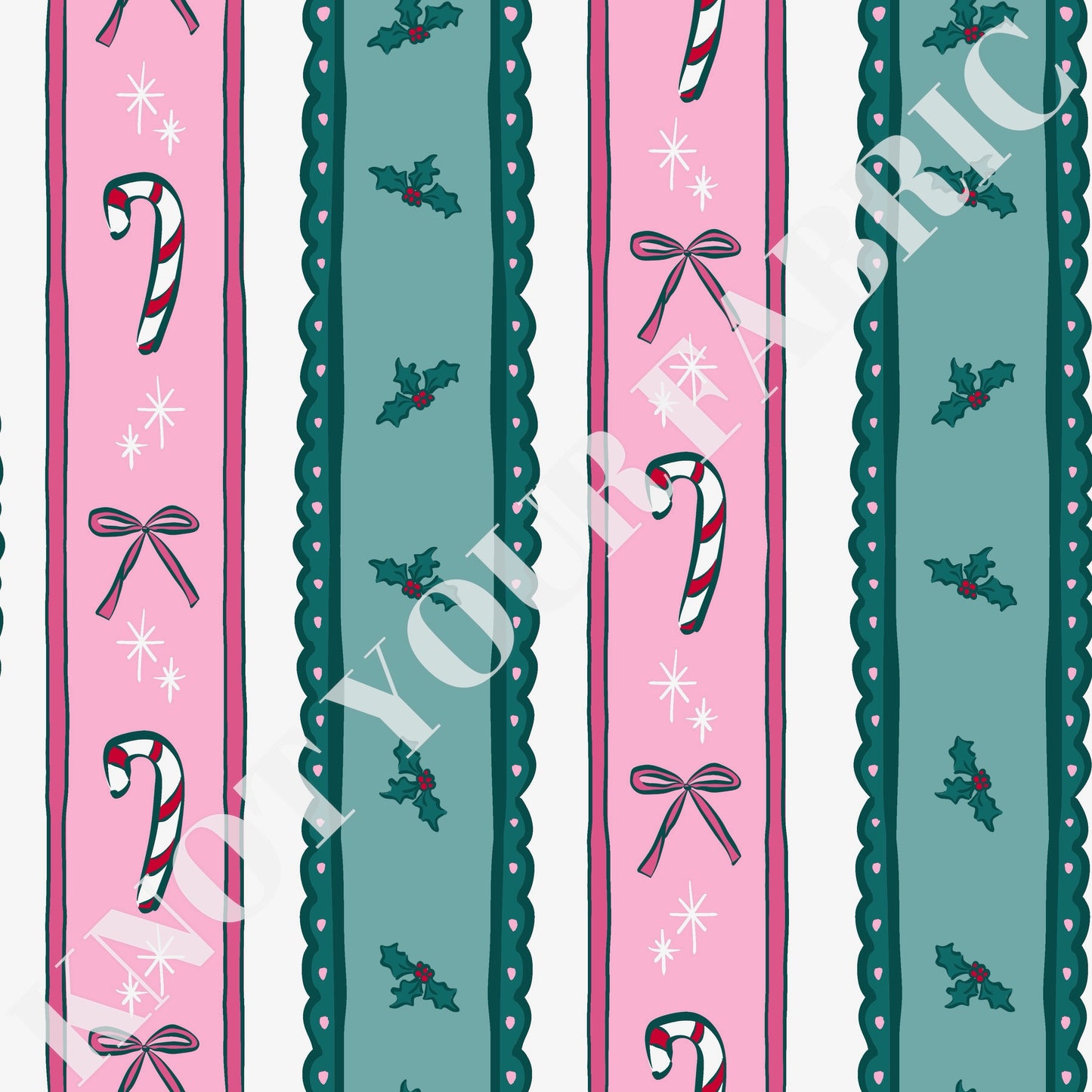 PRE-ORDER Green Pink Christmas Stripes