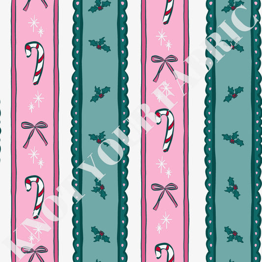 PRE-ORDER Green Pink Christmas Stripes