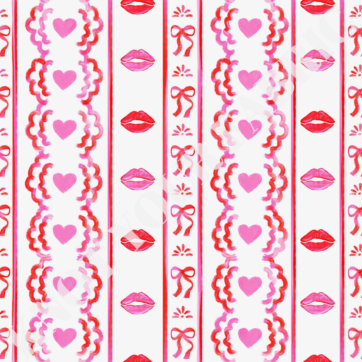 PRE-ORDER Valentine Lips and Heart Stripes