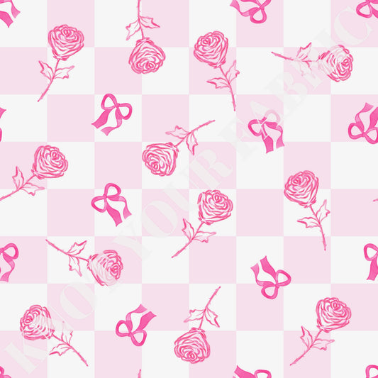 PRE-ORDER Pink Outline Roses and Checkered