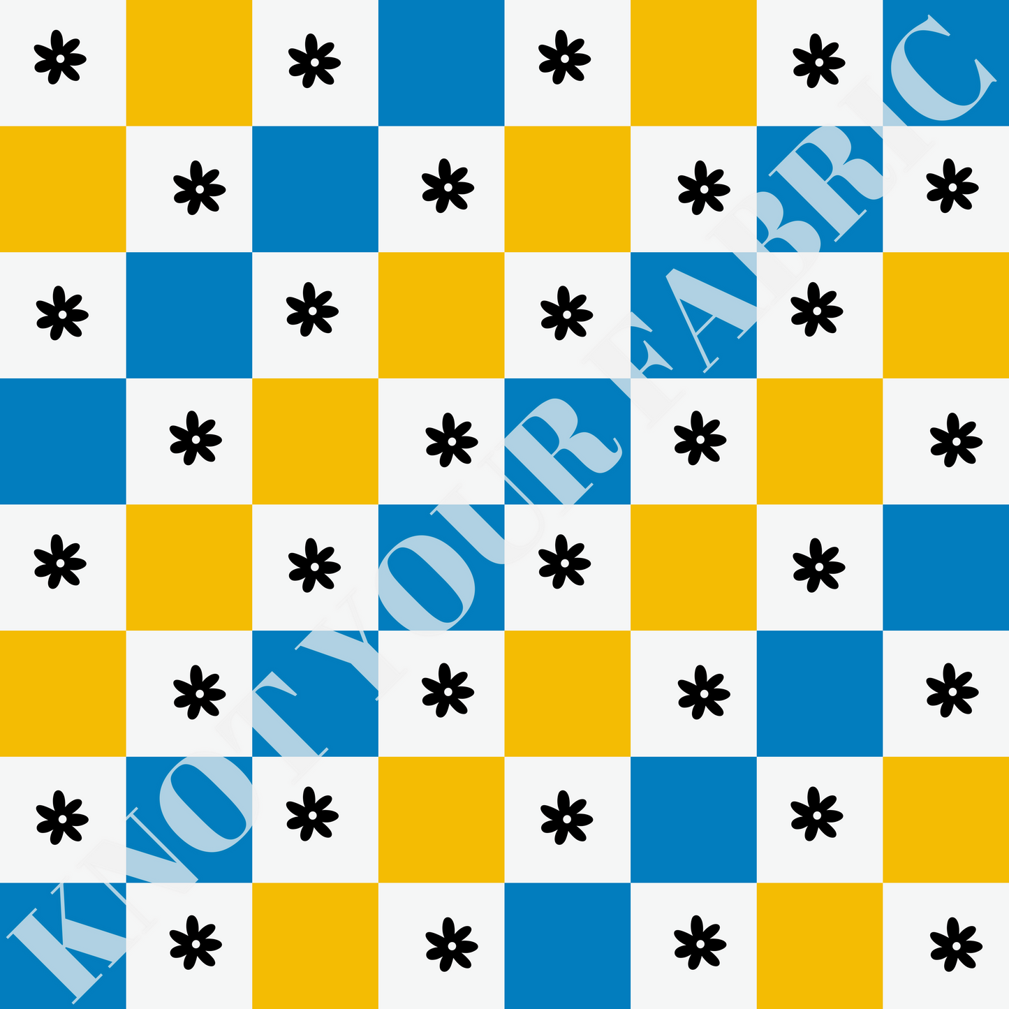 PRE-ORDER Blue/Yellow Checkered Flowers