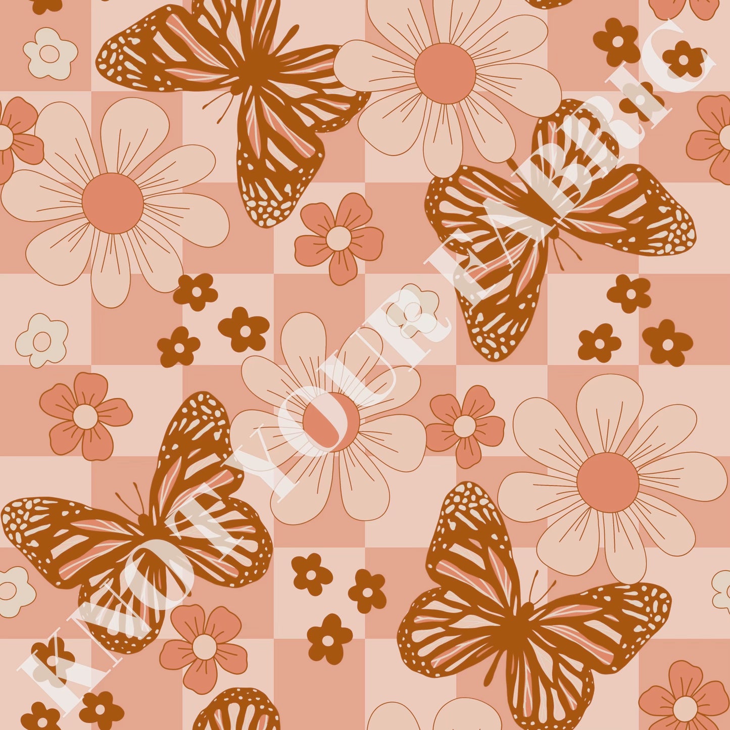 PRE-ORDER Bright Butterfly Floral Checkered