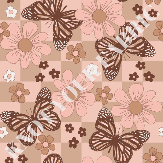 PRE-ORDER Checkered Butterfly Floral