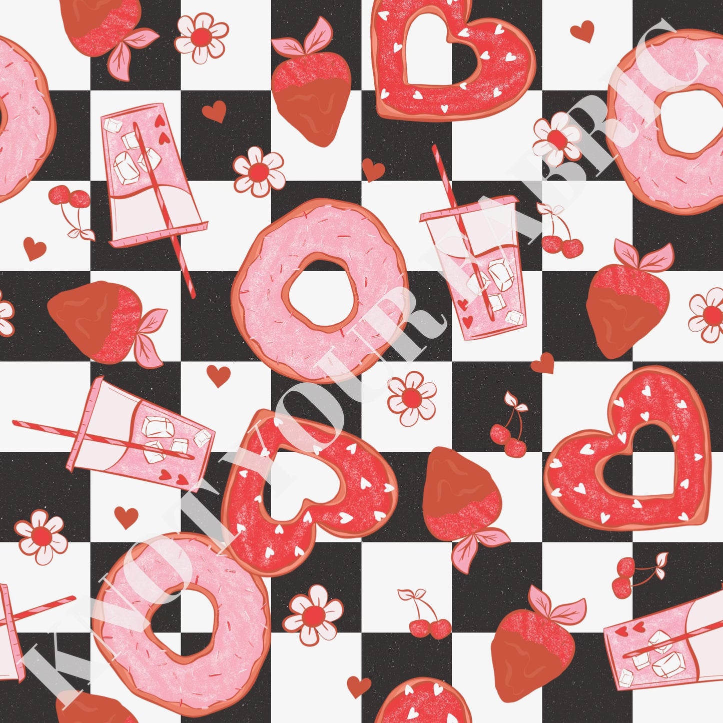 PRE-ORDER Checkered Valentine Love Donuts