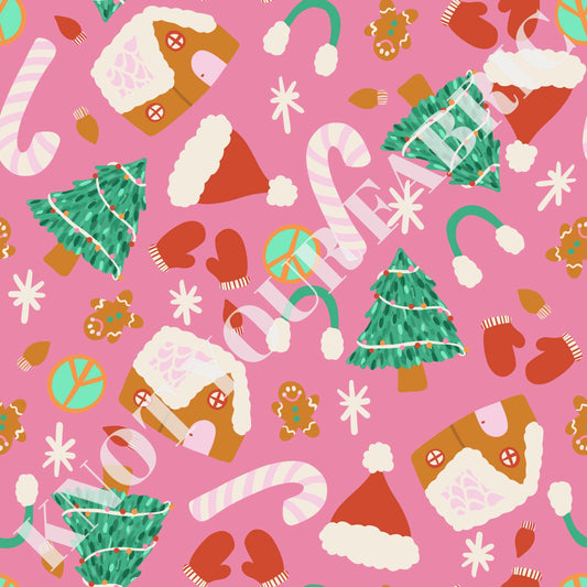 PRE-ORDER Pink Gingerbread Christmas