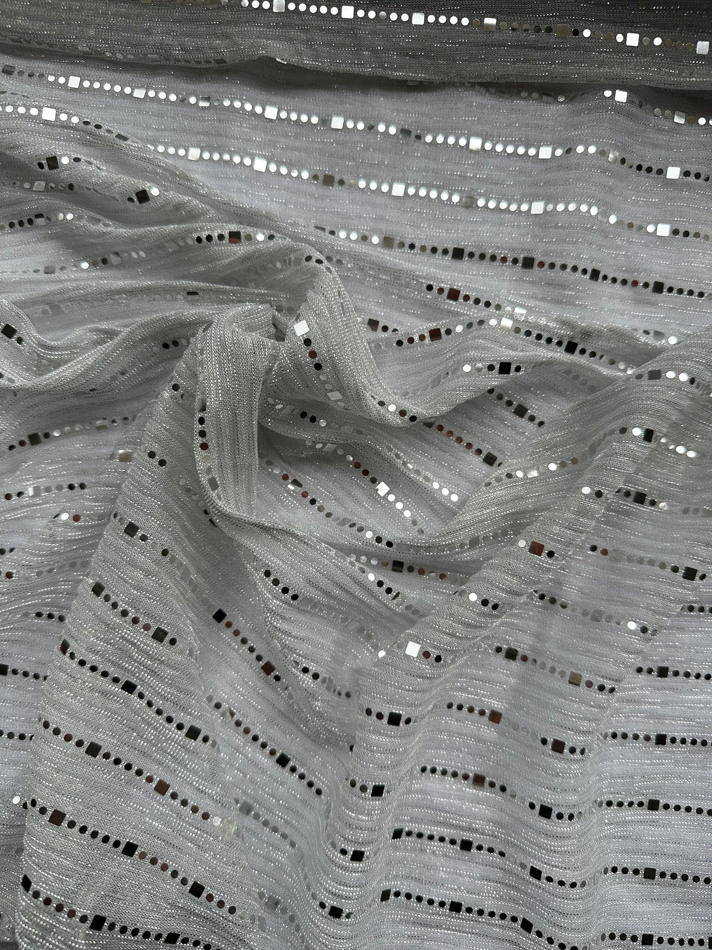 Silver Sparkles Stretch Lace