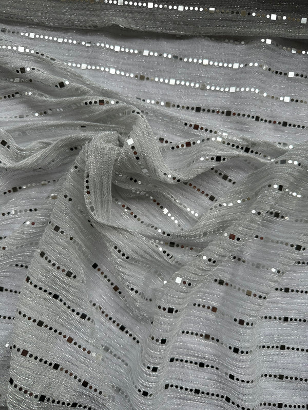 Silver Sparkles Stretch Lace