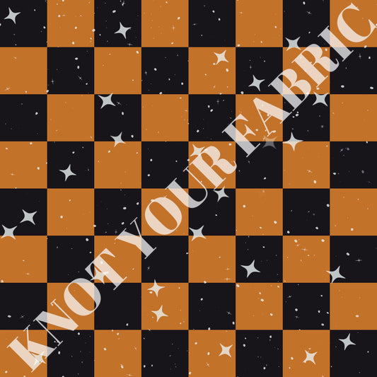 PRE-ORDER Orange and Black Checkered Sparkle