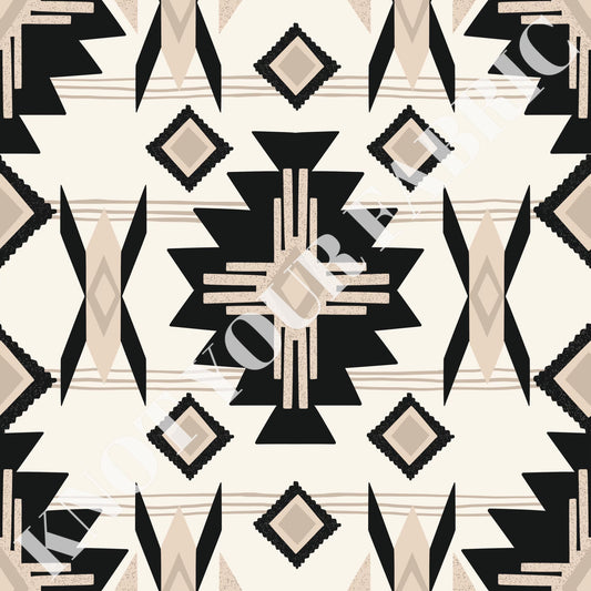 PRE-ORDER Cream and Black Aztec