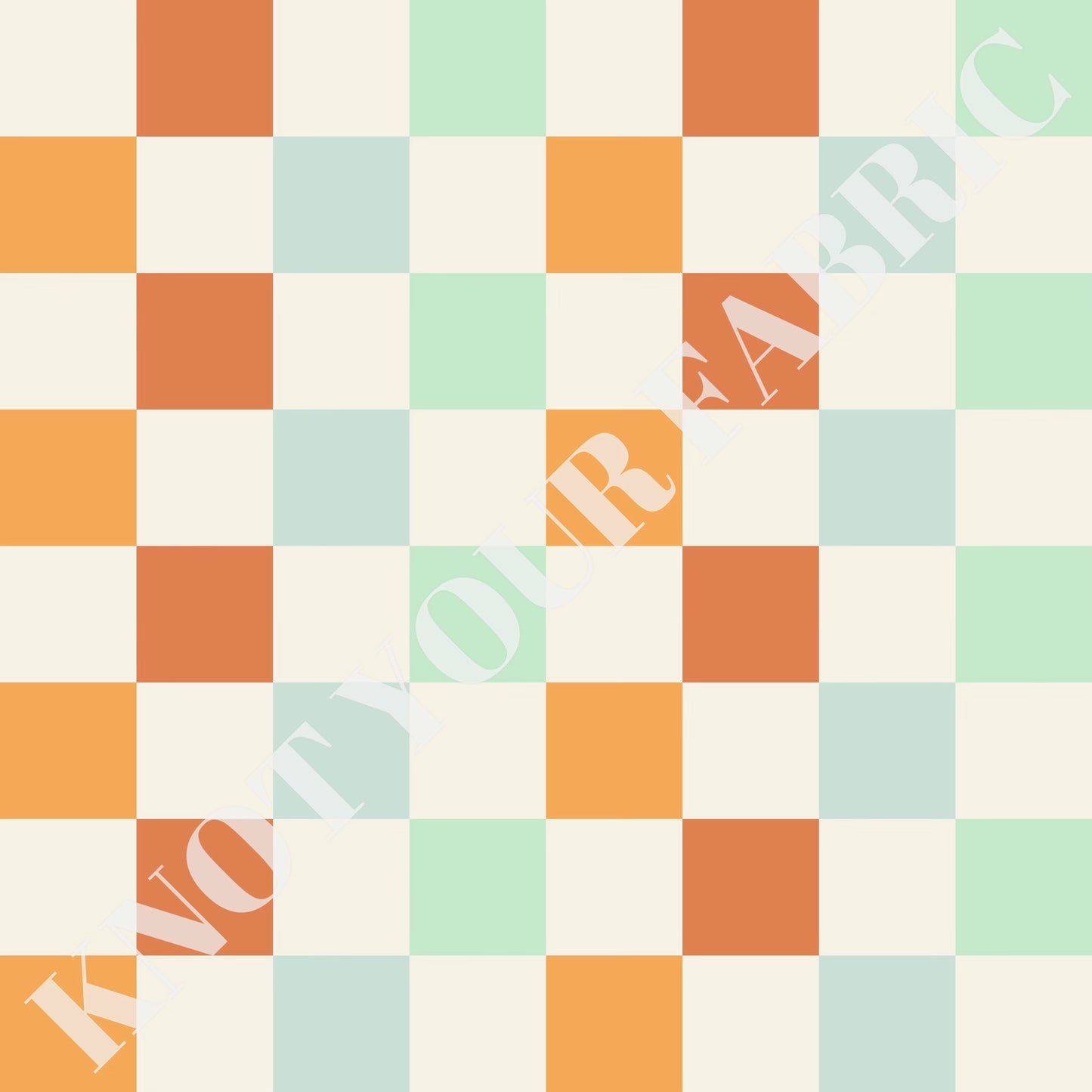 PRE-ORDER Orange Cream and Sage Checkered