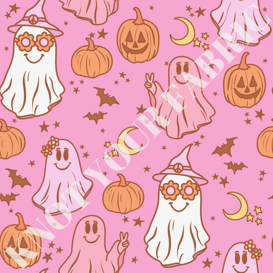 PRE-ORDER Groovy Halloween Ghost on Pink