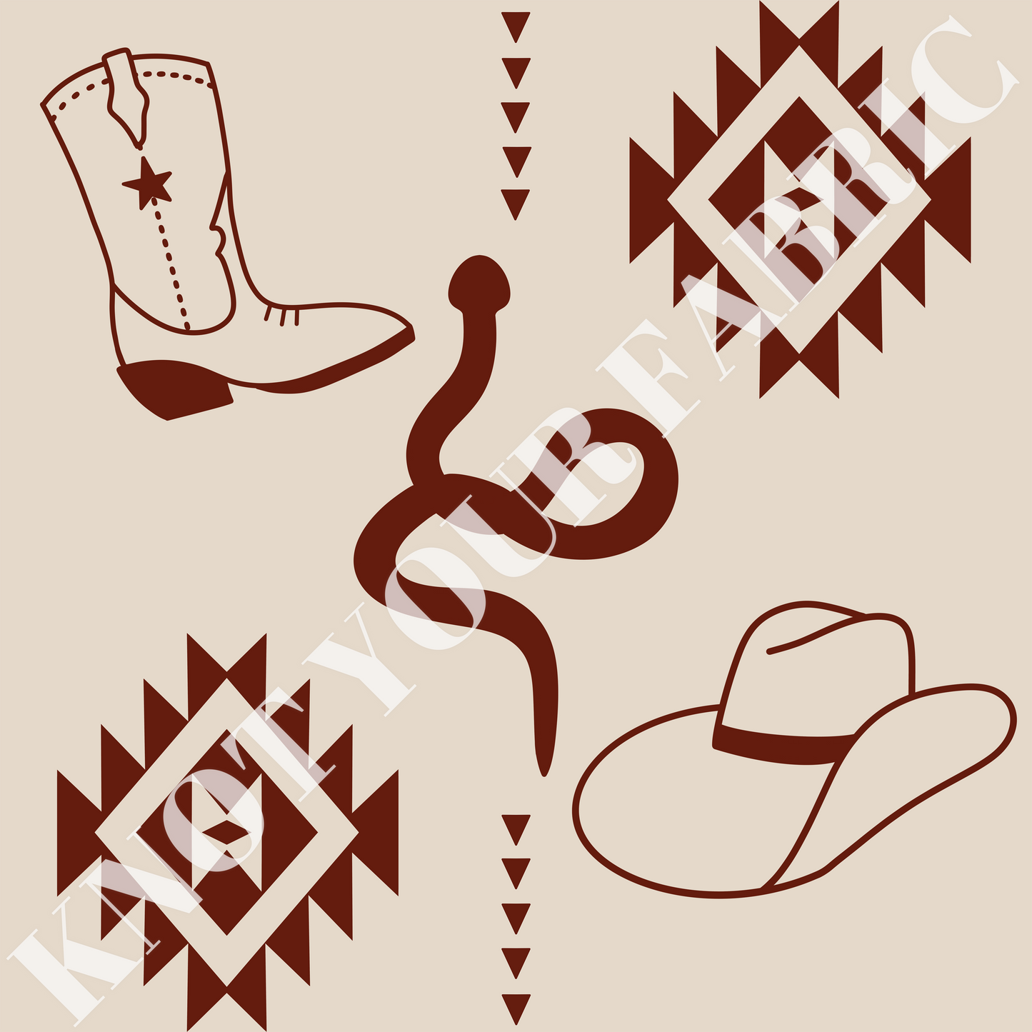 PRE-ORDER Large Snakes, Boots & Hats Aztec