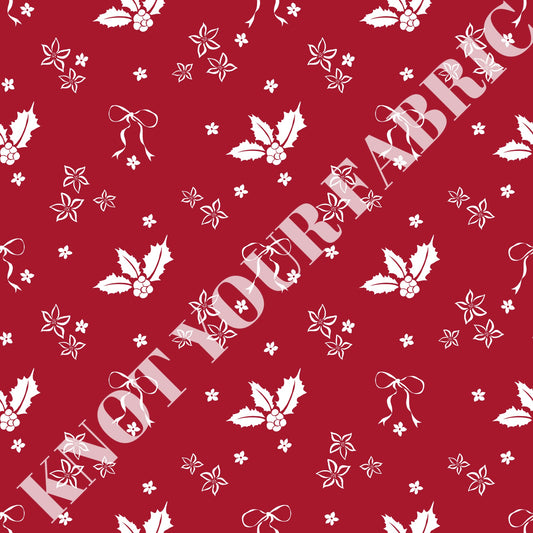 PRE-ORDER Christmas Holly on Red