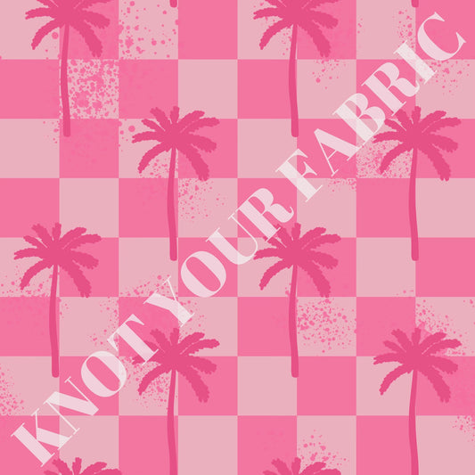 PRE-ORDER Bright Pink Palm Tree Checkered