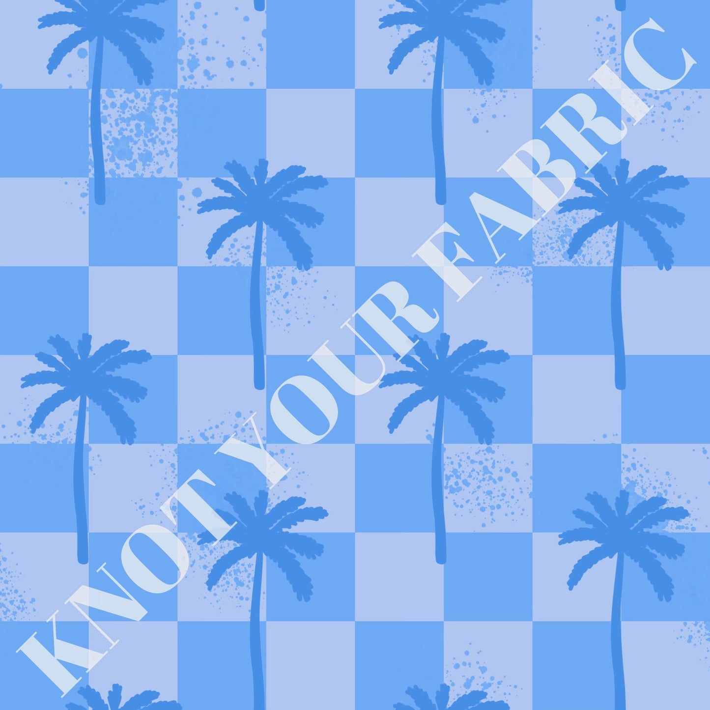 PRE-ORDER True Blue Checkered Palm Trees