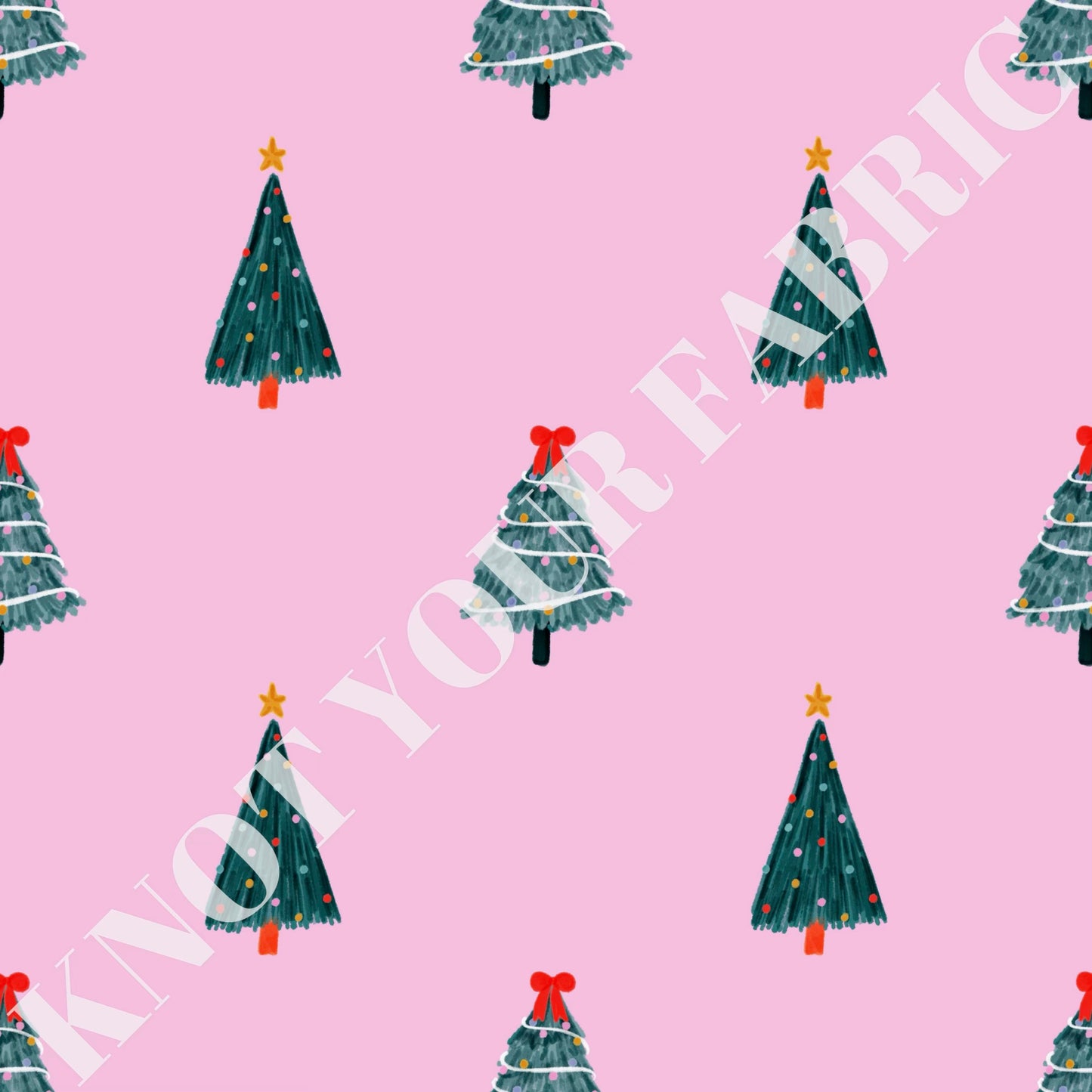 PRE-ORDER Pink with Dainty Xmas Trees