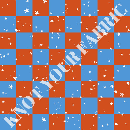 PRE-ORDER Checkered Red Blue Stars