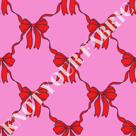 PRE-ORDER Red Coquette Bows on Pink