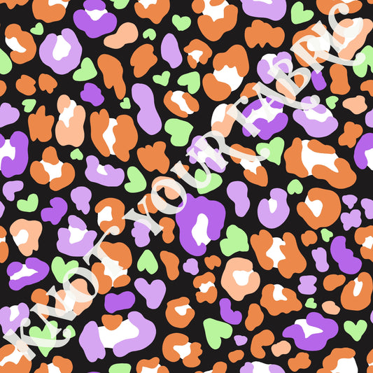 PRE-ORDER Purple Orange Black Cheetah Hearts