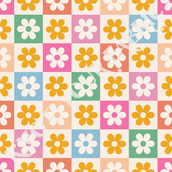 PRE-ORDER Bright Floral Checkered