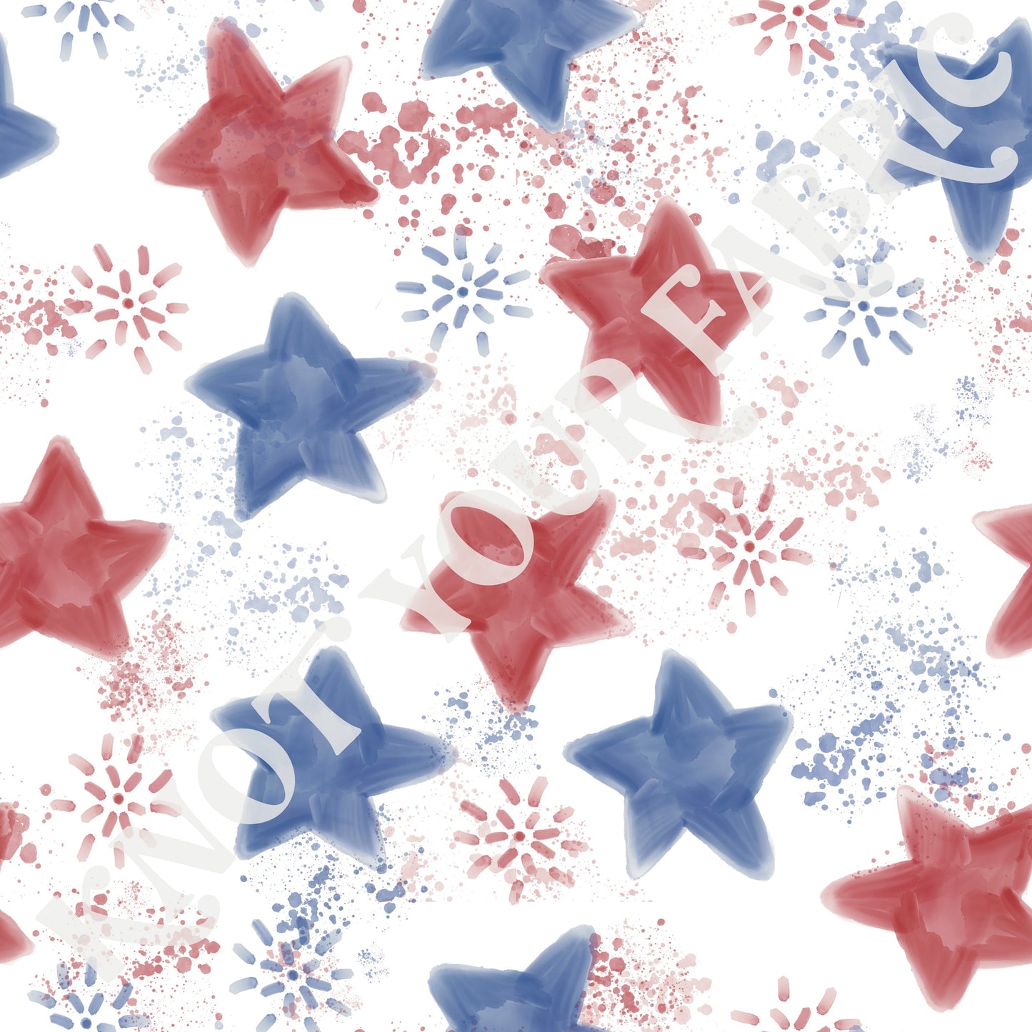 Watercolor Red & Blue Stars