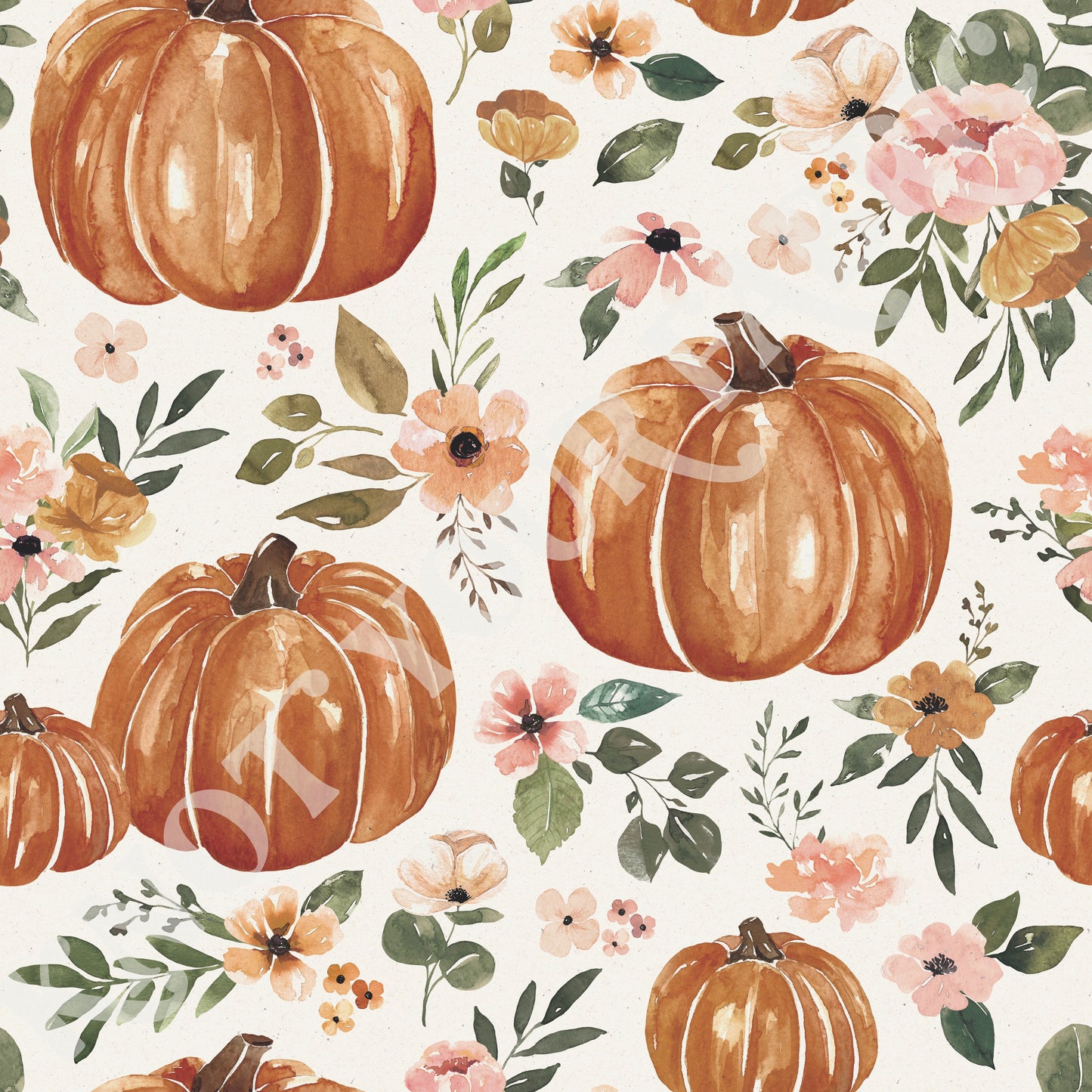 PRE-ORDER Watercolor Floral Pumpkin