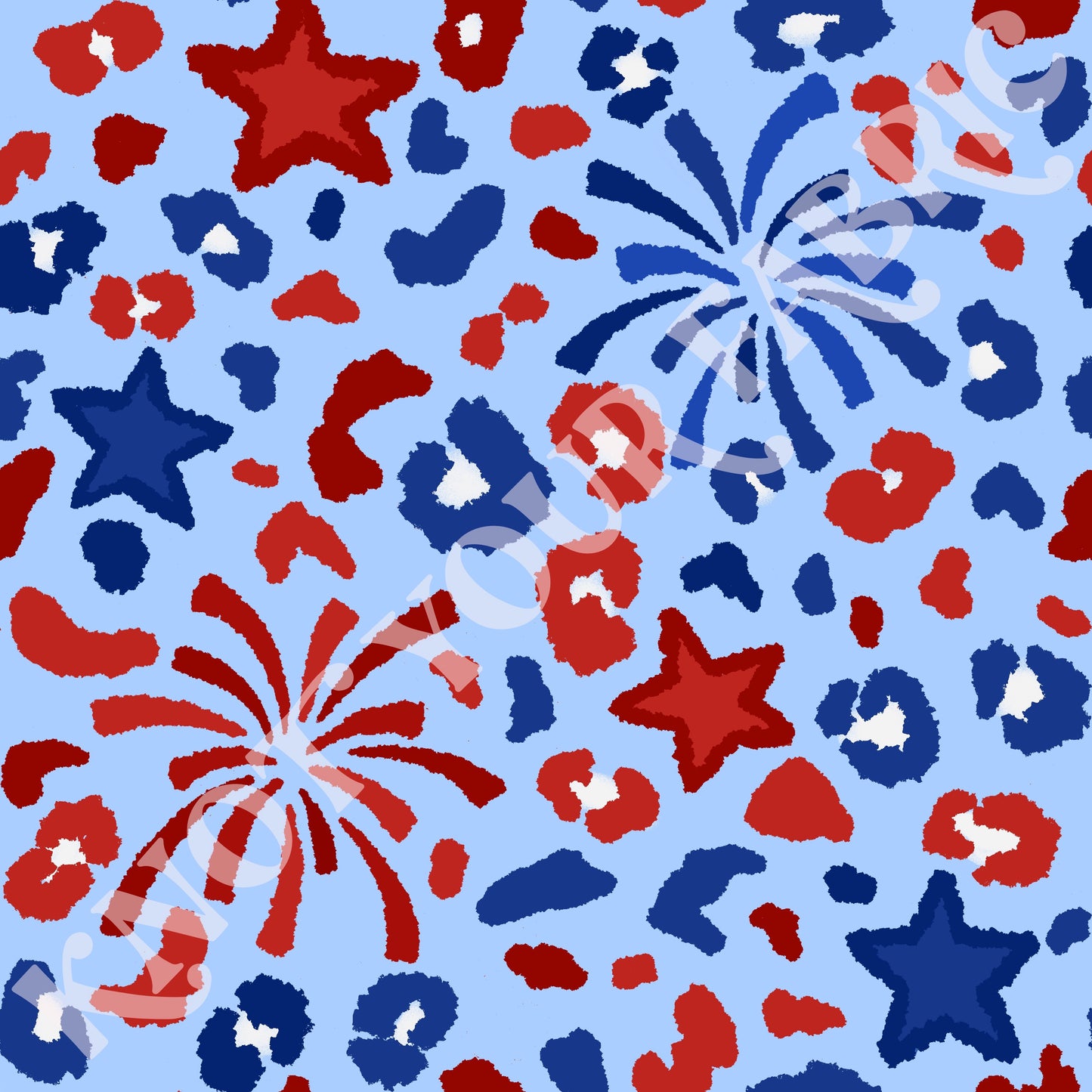 PRE-ORDER 4th of July Blue Cheetah