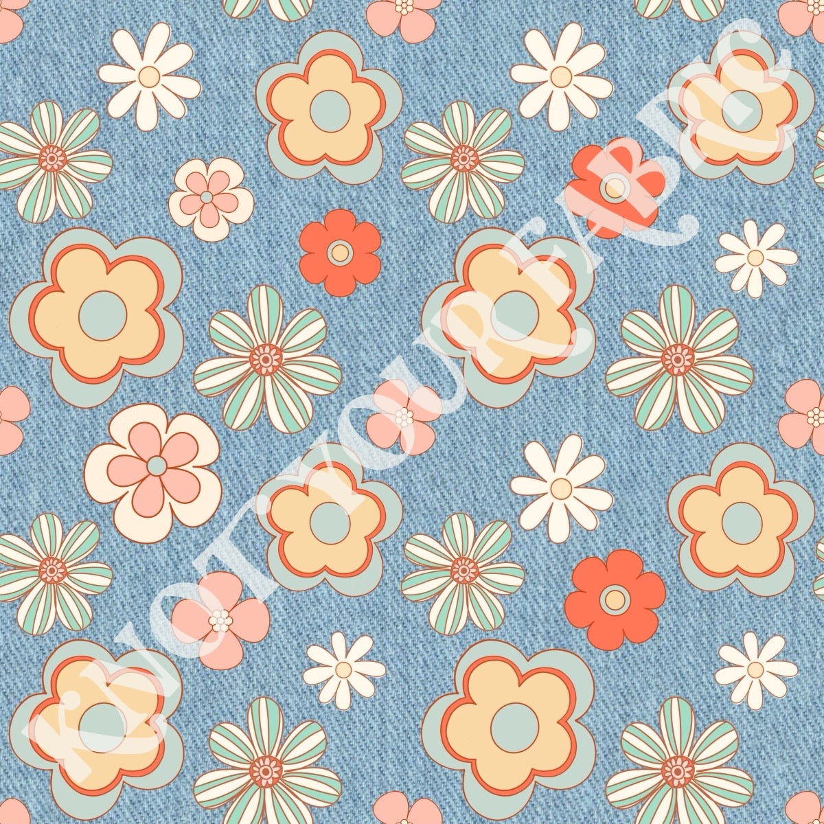 PRE-ORDER Denim Retro Floral