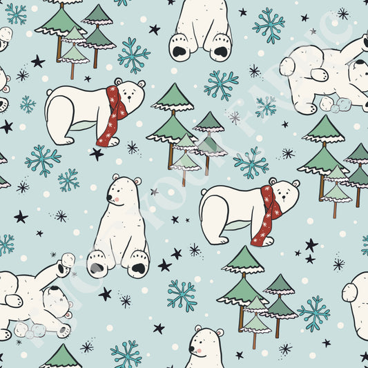 PRE-ORDER Winter Polar Bears Blue